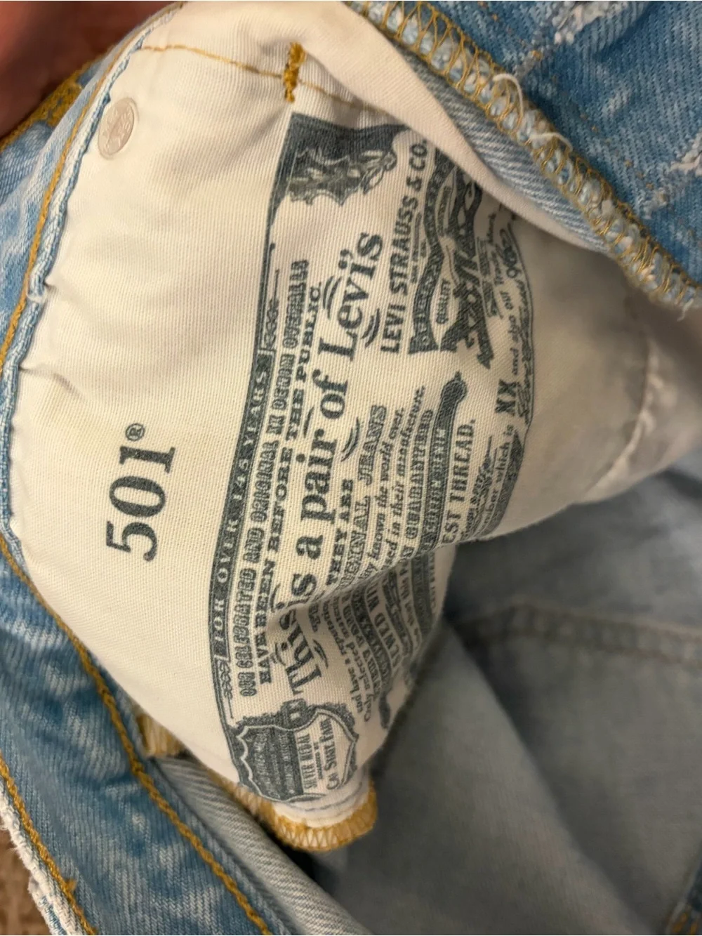 Levi's 501 Light Blue High-Rise Cutoff Denim Shorts